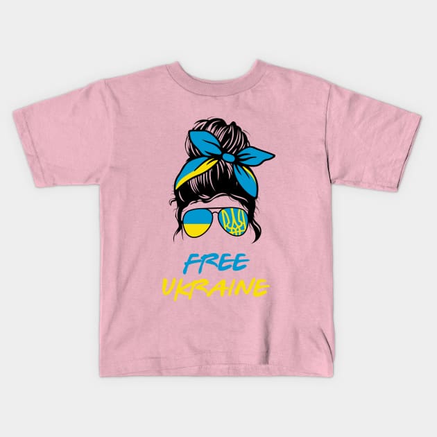Free Ukraine Kids T-Shirt by playmanko